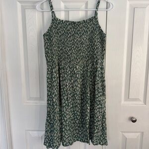 Green Patterned Sleeveless Dress